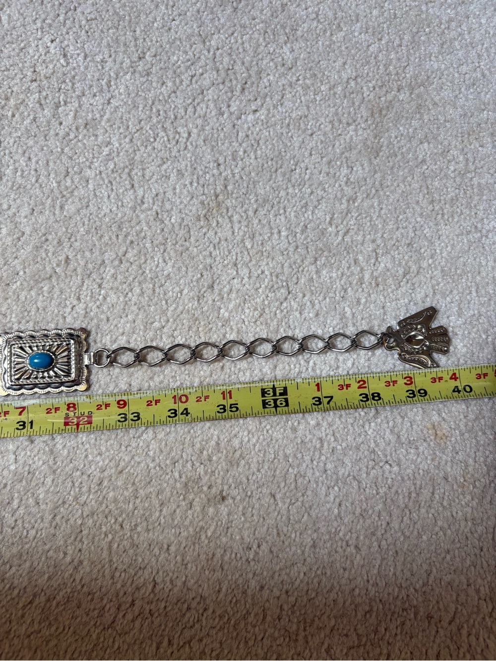 Turquoise-Accent Western Concho Belt - Women Accessories - Picture 4 of 4